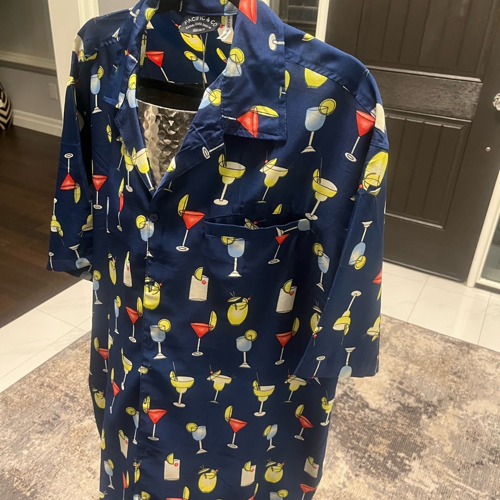 Pacific and Co mens take me on holidays cocktail evening shirt size large new! - Picture 11 of 16